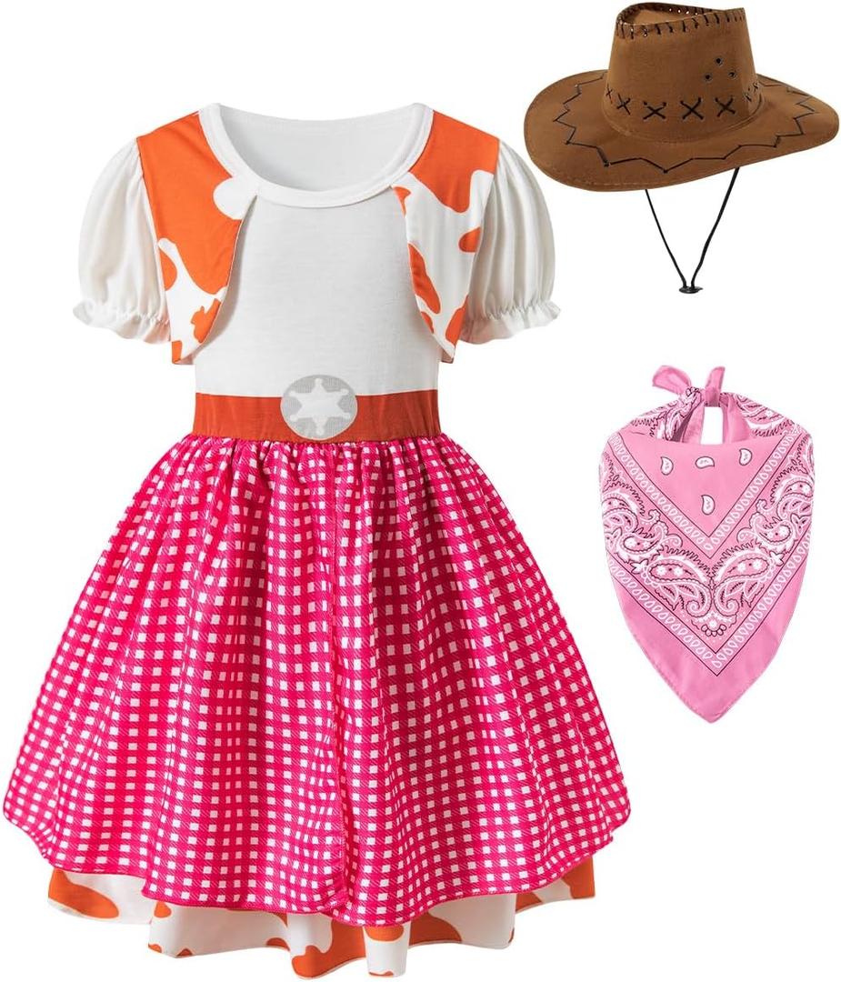Toddler Girls Cowgirl Outfit Halloween Costume Party Dress Up
