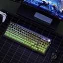 135 Key Gradient Tea Green Topographic PBT Keycaps Set Side Print Doubleshot Shine Through Keycap Cherry Profile Minimalist Style 60% 75% 80% 100% for MX Gateron Gaming Keyboards