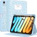 Supveco Case for iPad Mini (A17 Pro) 2024 /iPad Mini 6th Generation 2021 with Pencil Holder-[Auto Wake/Sleep],Slim Protective Case with Soft TPU Back Cover for iPad Mini 8.3 Inch 2024/2021-Ice Blue