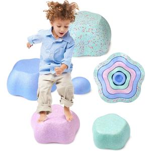 5 PCS Flower Stepping Stones for Kids, Colorful Stacking Balance Toys, Obstacle Course Coordination Game Toy for Toddlers 1-3, Indoor or Outdoor Play, Bath Toy, Birthday Gift for Age 4 5 6+