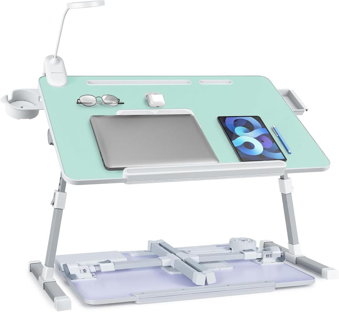 iXTRA Adjustable Laptop Lap Desk with Cooling Fan USB Light for Adults