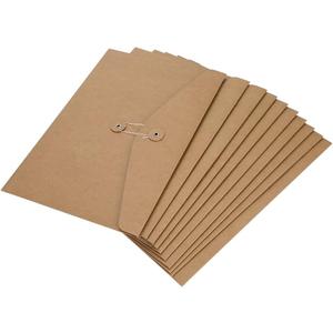 Envelope File Folders Project Organizer Document Holder, A4 Letter Size Kraft String Tie Closure Reusable Office Folder Booklet Bag-10 Pack