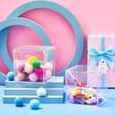 Blulu 8 Pcs Clear Acrylic Box with Lid Plastic Jewelry Mini Storage Box Mini Cube Containers for Candy and Tiny Jewelry Easter Party Favor(3.3 x 3.3 x 3.3 Inch,Classic Style)