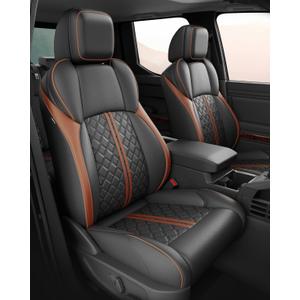 Custom Seat Covers for Tacoma 4th Gen 2024 2025 2026 Double Cab SR5/TRD Sport/TRD Off-Road/SR Full Set with Console Covers, Waterproof Leather Back and Front Seat Protectors Black Brown