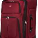SwissGear Sion Softside Expandable Luggage, Burgundy, Checked-Medium 25-Inch