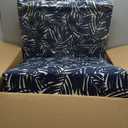Outdoor Chair Cushions Set of 2, 42x21x4 Inch Patio Cushion for Dining/Rocking Chairs, High Back Soft Seat Pad with Ties, Indoor Outside Use, Fade-Resistant & Waterproof, Dark Blue