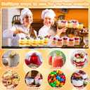 Jingmore 400 Pcs Plastic Dessert Cups with Lids and Spoons, 8 oz 9 oz Clear Dessert Parfait Appetizer Cups Square Disposable Party Serving for Yogurt Puddings Fruits Ice Creams Cakes