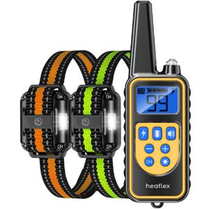 Dog Training Collar for 2 Dogs, 3300ft Remote Dog Shock Collar with Night LED Light, IPX7 Waterproof Rechargeable E-Collar, 4 Modes (Beep, Vibration, Shock) for Small Medium Large Dogs