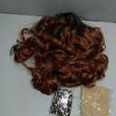 Quantum Love Yaki Curly Headband Wigs for Black Women Kinky Straight Ombre Brown Headband Curly Ends Synthetic Wear and Go Glueless Half Wig with Headbands Attached