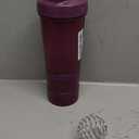 BlenderBottle Shaker Bottle with Pill Organizer and Storage for Protein Powder, Classic V2 ProStak System, 22-Ounce, Plum