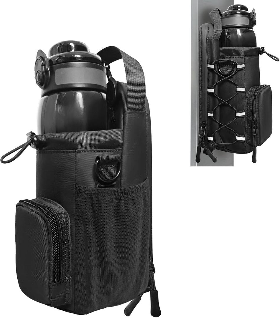 Magnetic Gym Bag for Men, Magnetic Water Bottle Holder, Small Gym Bag for Men, Gym Gifts,Gym Accessories for Women (Black) (Up to 40 Oz)