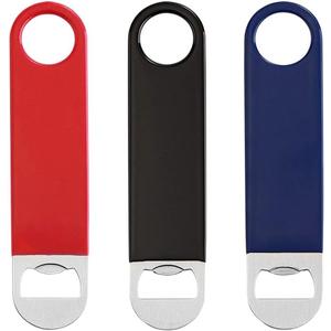 3 Pack Bottle Openers,Beer Bottle Openers, Speed Openers, Stainless Steel Flat Bottle Opener with Exquisite Packaging, for Kitchen, Bar or Restaurant 7 inches Red, Black, Blue