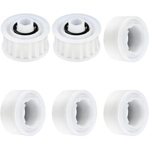 Upgrade 4 Pack Guide Wheels with 2 Pulley Gears, Part Number 3884997-R6, Replacement Compatible with Maytronics Dolphin, Nautilus CC Plus Automatic Robotic Pool Cleaner M200/M400/M500 &Dx3/Dx4/Dx6