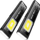 RECHOO Rechargeable Flashlights High Lumens 2Pack, Magnetic EDC Flashlight with Clip, 8 Modes Powerful Pocket LED Flashlight, Waterproof Portable Flat Flashlights for Home Camping Emergency (Black)