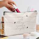 Bird Inspirational Makeup Bag, Motivational Quote Cosmetic Bags for Women, Every Little Thing Is Gonna Be Alright Positive Zipper Makeup Pouch