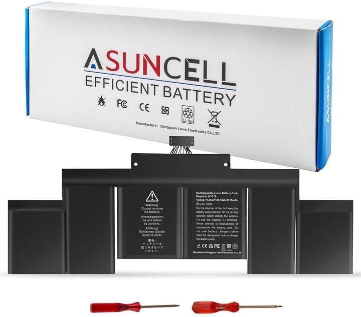 ASUNCELL A1398 Laptop Battery Replacement, EMC 2745 2881 2909 2910, fits A1494 A1618, Compatible with MacBook Pro 15 inch Retina (Late 2013 Mid 2014 Early 2015) [11.36V/99.5Wh]