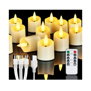 Homemory Rechargeable Flameless Candles, 2/4/6/8H Timer LED Votive Candles, 6 PCS Battery Operated Tea Lights with Timer for Table, Wedding, Christmas (USB Charging Cable Included)
