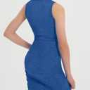 EXARUS Girls Bodycon Short Ruched Pencil Dresses Fitted Sleeveless Tank Crew Neck Casual Mini Dress 14Y