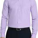 Van Heusen Mens Dress Shirt Regular Fit Poplin Solid (15.5" Neck 32"-33" Sleeve, Lavender)