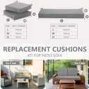 Leinuosen 3 Pcs Outdoor Chair Cushions Set 44 x 19 Inch Loveseat Waterproof Patio Furniture Love Seat Pad Cushions with Ties for Square Settee Indoor Sofa Wicker Couch Bench(Light Gray)