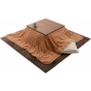 Palette Life Kotatsu Futon Blanket (Cover Only), 3D Pattern Jacquard Boa, 72.8 x 72.8 inches (185 x 185 cm), Square Caramel