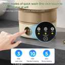 Portable Washing Machine 20L —Small Foldable Washer with Spin Basket, 3 Mode Deep Clean — Mini Laundry Machine for Travel, Dorms, Camping, Ideal for Baby Clothes, Underwear, Socks Beige