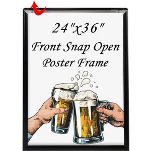 T-SIGN 24 x 36 Inches Picture Frame - Poster Frame Wall Mounting Document Certificate Frames - Aluminum with 1 PVC Transparent Protective Film, 1" Profile Black Wall Mounted Display Picture/Photo