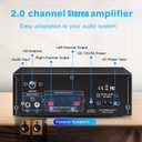 AK45 Stereo Amplifiers Home Audio, Stereo Receivers 300W Home 2 Channel Bluetooth 5.0 Power Amplifier System, FM Radio, USB, SD Card, with Remote Control for Home Theater Speakers Studio, Karaoke