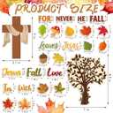 delaimastor Fall Religious Jesus Craft Kit DIY Religious Cross Craft Kit Fall Hankful Heart Trees Crafts for DIY Thanksgiving Craft Supplies School Classroom Fun Activities