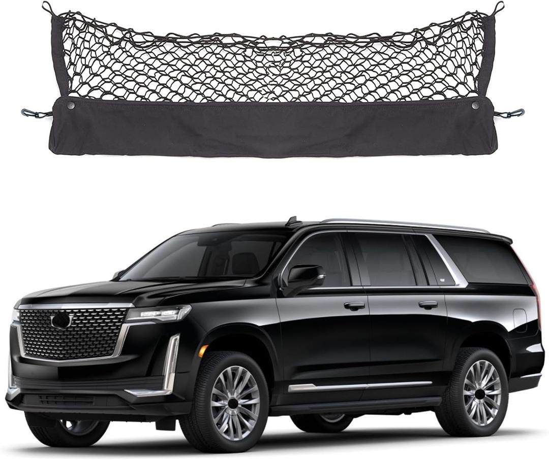Envelope Style Cargo Net Compatible with Chevrolet Chevy Suburban, Cadillac Escalade, GMC Yukon XL Denali SLE SLT AT4 New 2025 2024 2023 2022 2021 2020 2019 2018 2017-2015 Trunk Car Tailgate Netting