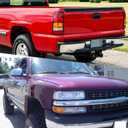 Factory Style Headlights Tail Lights Assembly Combo Compatible with 1999 2000 2001 2002 Chevy Silverado 1500 1500 HD 2500 2500 HD Replacement Head Light Rear Brake Lamp, Chrome Housing Amber Corner