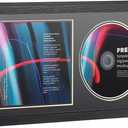 CD Display Frame 13x7 Inch, Shatter-Resistant Solid Wood Case for Signed Discs & Albums, Wall Mount or Tabletop Music Decor with Plexi Glass, Idea Gift for Music Fans (Black)