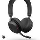 Jabra Evolve2 75 PC Wireless Headset with 8-Microphone Technology - Dual Foam Stereo Headphones with Adjustable Advanced Active Noise Cancelling, USB-C Bluetooth Adapter and UC Compatibility - Black