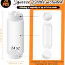 24 Pcs 24 oz Condiment Squeeze Bottles Restaurant Plastic Sauces Squeeze Ketchup Dispenser Inverted Refillable Large Clear Dressing Bottles for Restaurant Kitchen Catering