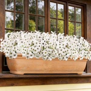 16 Bundles Artificial Flowers for Outdoors Fake White Flowers Faux Plants for Indoor Outside Garden Porch Window Box Hanging Planters Home Farmhouse