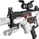 SOFITEN Toy Gun Automatic Sniper Rifle with Tactical Vest Kit, Scope Toy Foam Blaster Dart Toys with 120 Darts IR and Flashlight Shooting Outdoor Activity Game Birthday Xmas Gift for Kids Age 8+