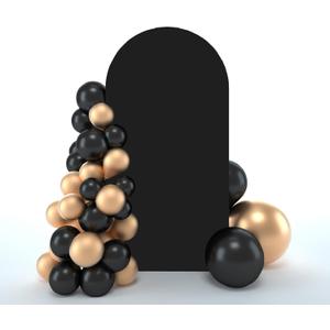 bricia Wedding Arch Backdrop Stand Cover, 7.2FT Double Sided Stretchy Arch Cover Fitted Wedding Birthday Party Banquet Decoration (Black)