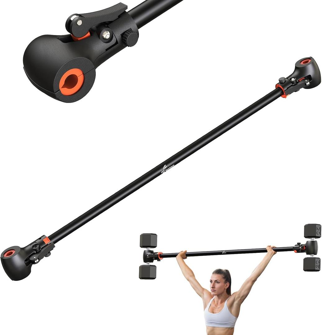 Sportneer Dumbbell to Barbell Converter Bar Heavy-Duty, Adjustable Fit, Tool-Free Setup, Up to 200 lb Capacity, barbell converter Bar for Squats, Bench Press, Deadlifts, Home Gym