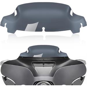 7" Smoke Motorcycle Wave Windshield Windscreen Wind Splitter Compatible For 2014-2023 Harley Davidson Touring Street Glide Electra Glide Ultra Limited Tri Glide Flht Flhx Flhtk Flhtc Flhtcu