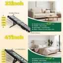 Dog Ramp for Small & Medium Dogs Foldable Pet Ramp for Bed (Black) | 5 Adjustable Heights 13.98"-27.56'', No Assembly, Non-Slip Carpet, Portable Handle, Natural Wood Frame, Senior Dog Friendly