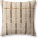 Loloi Ivory / Brown 20'' x 20'' Cover w/Down Pillow