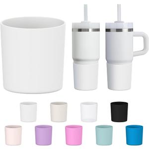 WUQID Higher Silicone Boot Compatible with Stanley Quencher H2.0 & IceFlow Flip & ProTour 40oz 30oz 20oz 14oz, Fit Same Diameter 14oz 20oz 30oz 40oz Tumbler Cups Anti-Slip Bottle Bottom Sleeve Cover (Frost)