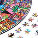 Bgraamiens Puzzle-Aztec Totem-1000 Pieces Round Puzzle Color Challenge Jigsaw Puzzles for Adults (Aztec Totem)
