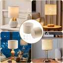 Lampshades Set of 2, Natural Linen Drum Lampshades, 10.24" Top x 10.24" Bottom x 7.48" High, Lamp Shades Replacement for Table and Floor Lamps, Easy Assembly Required(COLOR: Beige)