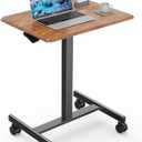 DUMOS Mobile Rolling Desk with Wheels Adjustable Height, 19 inch