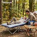 ABORON Camping Cot for Adult 28" Extra Wide, Heavy-Duty 1200D Oxford Cot for Sleeping, Portable Folding Camp Bed with Mat & Carry Bag, 75" x 28"
