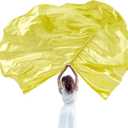 Jetec 2 Pcs 74"x55" Worship Flags for Dance Church Praise Dance Flag with Flexible Rod Semicircle Angel Wing for Outdoor Stage Performance Religious Activities(Gold,Solid Color)