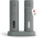 LARS NYSØM Electric Salt and Pepper Grinder Set, USB Rechargeable, Automatic Salt and Pepper Mills, Spice Shakers Refillable with LED Light, Adjustable Coarseness, Ceramic Grinder (Carbon Black)