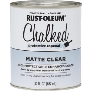 Rust-Oleum 287722 Chalked Ultra Matte Interior Paint, 30 oz, Matte Clear Topcoat (30 Ounce Brush (Pack of 1))
