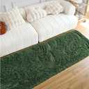 DweIke Fluffy Dark Green Runner Rugs for Bedroom, 2x6 Feet Soft Plush Long Runners for Girls Boys Kids, Non-Slip and Machine Washable Bedside Rug, Small Throw Carpet for Hallway Rooms Decor